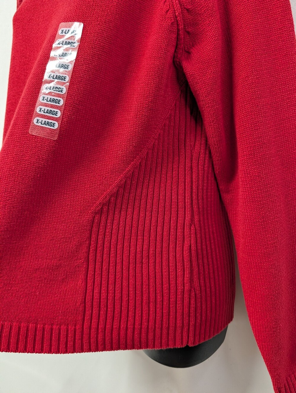 Relativity Womens Red Mock Neck Ribbed Knit Pullover Raglan Sweater Size XL NWT - Picture 6 of 7